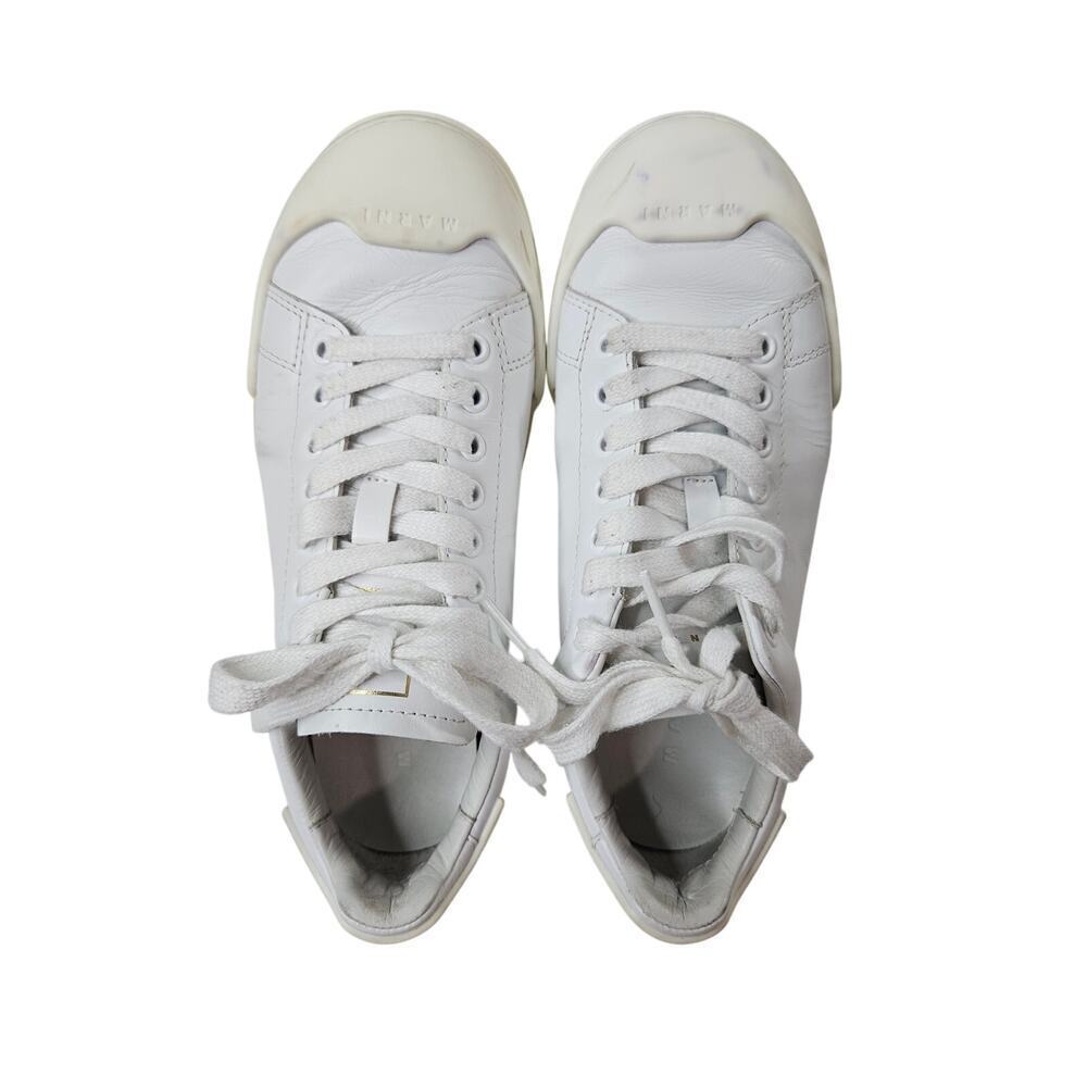 Marni Womens Dada Bumber White Leather Low Cut Sneakers Size 6